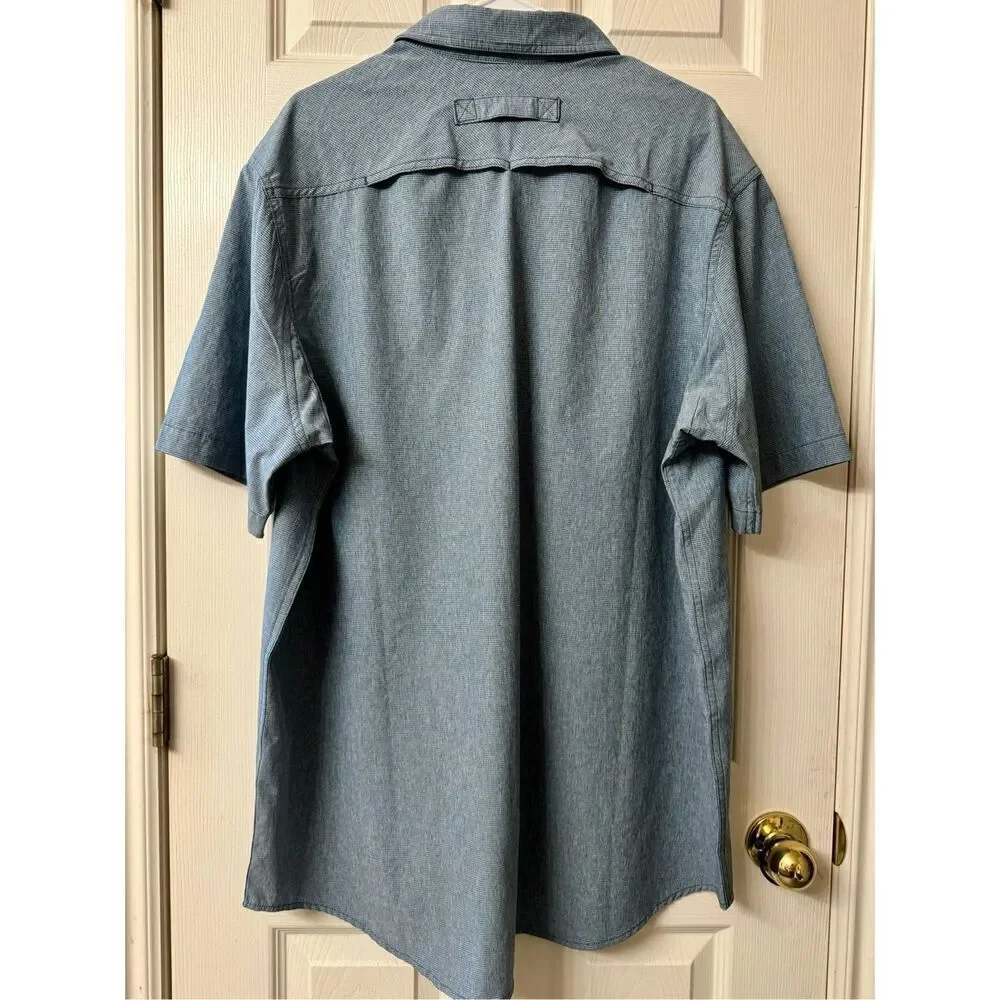 Duluth Trading Co Men's Breezeshooter Camp Collar Untucked Shirt Size XL Tall